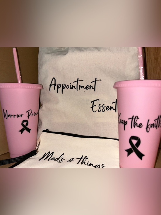 Handbags - Bag for chemotherapy or appointment with small pouch for medications w/ 2 cups